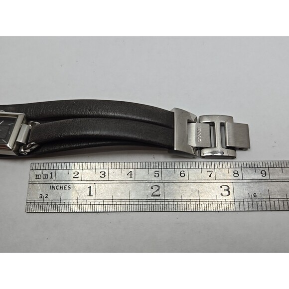 Fossil Delaney JR1371 Womens Gray Silver Tank Wrap Leather Watch New Battery main image 4